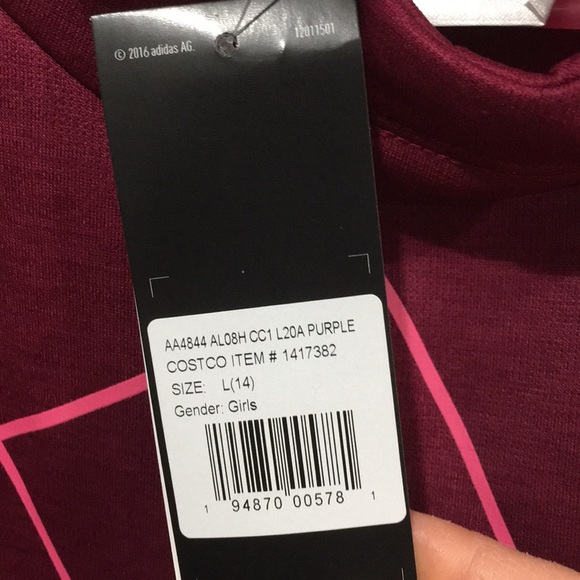Adidas hoodie L(purple) jacket for Girls - Picture 4 of 5